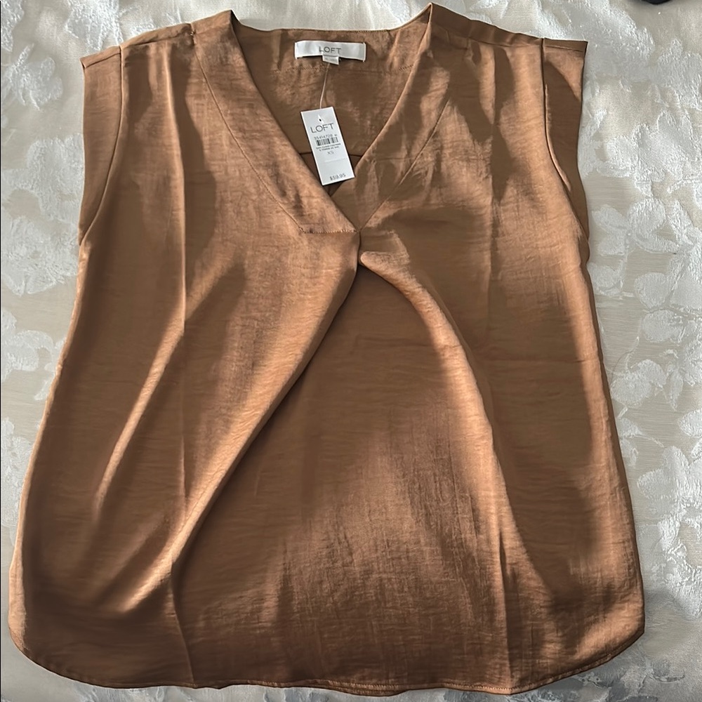 LOFT brown Sleeveless blouse